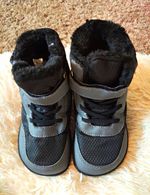 Barefoot Unisex Kids Grey & Black Ankle Boots Hook & Loop Closed Toe UK 11.5