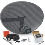 Zone 1 60cm Satellite Dish & 2 Way Twin Lnb + 10m Black Twin Cable & Sat Finder