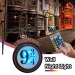 3D Harry Potter Hanging 9 3/4 Night Led Light Wall Lamp Platform Hogwartsed NEW