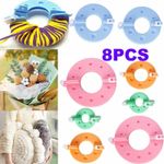 8 Piece Plastic Pom Pom Makers Set Pom-Pom Making Kit Multi Pack Make Pompoms