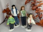 1:12 Scale Modern Dollhouse Family of 4 – Handmade Miniature Dolls Set
