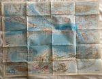Large Folding Vintage Map of West Indies 1954