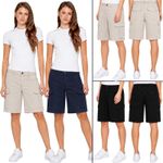 Enzo Ladies Cargo Shorts Mid Rise Regular Fit Utility Casual Summer Shorts