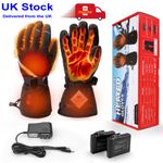 2x Rechargeable Electric Heated Gloves Thermal Motorcycle Gloves 3000mAh Battery