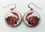 Santa Rhodesian Ridgeback Dog Breed Christmas Earrings