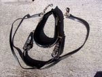 HORSE TRADE COLLAR WITH ADJUSTABLE TRACES AND CHAIN ENDS RED & BLACK 60cm