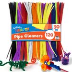 120pk Pipe Cleaners Chenille Stems 30cm Assorted Colours High Quality Craft Set