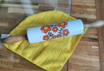 Vintage c 1970s Taunton Vale Rolling Pin ceramic Orange Floral Design Retro chic