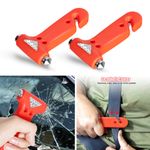2x Emergency Car Safety Escape Hammer SeatBelt Cutter Tool Window Glass Breaker