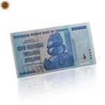 Zimbabwe 100 Trillion Silver Foil Plated Banknote Brilliance Gift