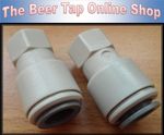 2x John Guest 3/8" 1/4" FFL Push-Fit Connectors Cornelius / Corny Ball Lock Keg 