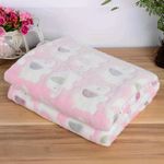 Baby Blanket Soft Fleece Elephant Pink Blue Newborn Pram Cot Car Girl Boy