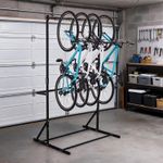 4 Bike Cycle Rack Storage Rack Stand Floor Mounted Universal Fit for Home Garage