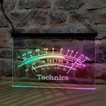 Technics Peak VU dB LED Neon Light Sign Featuring Colorful Flowing Effect Style