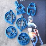 Set of 6 Marvel Superhero Cookie Cutters - Thor Iron Man Hulk Avengers Captain