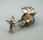 Chinese Export Sterling Silver Miniature Rickshaw