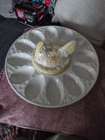 Vintage Casa Pupo (12) Deviled Egg Plate With Chicken made in portugal