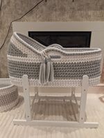 Made To Order- Crochet Moses Basket with mattress 5-6 weeks delivery NOT STAND