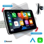 Single DIN 10.1" Rotatable Car Stereo Radio Carplay Android 15 GPS Sat Nav Wifi
