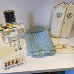Vintage Sindy Doll Bed- Dressing Table wardrobe & Accessories