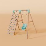 Single Baby Swing Set With Climbing Wall - Shadowfern II Waltons