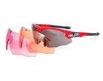 Bloc Shooting Eyewear 3 Lens Shooting Glasses RED Frame UV Protection Shooting