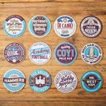 12 West Ham United Football Beer Mat Coasters Retro Gift Present Pack - New