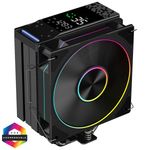 PowerCool Typhoon Black ARGB Intel AMD CPU Cooler Black LED Temperature Display