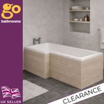 Light Oak L Shape Bath Panel 1700 Front Panel Bath Cladding MDF Wooden Panel