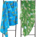 Flannel Fleece Dinosaur Blanket Green & Blue Kids Super Soft Fleece 100x150cm
