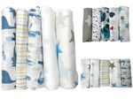 Large Baby Muslin Squares Swaddle Burp Cloths 100% Cotton Towels 5pcs 70 x 70cm