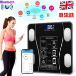 Smart Weighing Scale Bluetooth Bathroom Scale Body Fat BMI Monitor Phone App