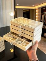 5 Tier Jewellery Storage Box with Drawers Large Organiser Necklace Ring Earring
