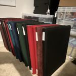 Ring Binder Folders Lot, Assorted Colours - Black Red Blue Green Brown
