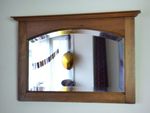 Arts & Crafts Deco Vintage Retro Arch Top Bevel Edge Mirror Oak Wood Frame Exc