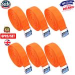 6PCS Ratchet Tie Down Straps Heavy Duty 2.5M Car Roof Rack Belts Quick Release