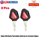 2PCS Kubota 459A Master Plant Ignition Switch Key for Excavators Diggers Dumper