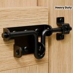 Heavy Duty Sliding Gate Latch Bolt Lock Black Metal for Outdoor Indoor Shed