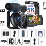 ✅5K Video Camera Camcorder WiFi 56MP Vlogging Camera for YouTube with Mic + 64GB