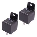 2x 12V Automotive Relay 40A 4-Pin Bracket SPNO Auto Car