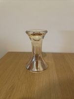 Wedgwood Heavy Glass Candle Stick Candle Holder Single Peachy iridescence 6"