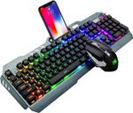 2.4G Wireless Gaming Keyboard and Mouse Set RGB Backlit for PC MAC PS4 PS5 Xbox