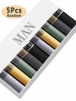 5 Pieces Mens Underwear Boxer Briefs Trunks Knickers Shorts Underpants Color Mix