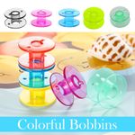 UNIVERSAL SEWING MACHINE BOBBINS PLASTIC MIXED COLOURED 1-200PCS