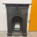 Restored Original Edwardian 1907 Antique Cast Iron Bedroom Fireplace 