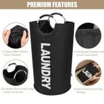 82L Foldable Fabric Laundry Basket Collapsible Clothes Hamper Bag Washing Bin