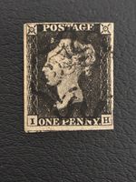 Great Britain 1d Black Letter IH Used Stamp