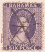 (F193-27) 1861 Bahamas 6d Six Penny purple QVIC (AB) (TP36)