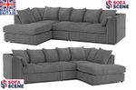XL JUMBO CORD CORNER SOFA SET LEFT / RIGHT HAND /5 SEATER SUITE EXCLUSIVE