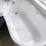 1x Rectangular PVC Non-Slip Bath Mat 100 x 40cm Anti-Mould Strong Suction